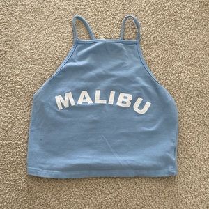 Blue Malibu tank crop top